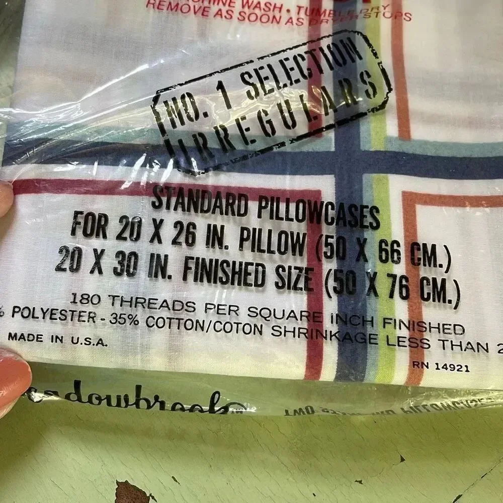 Meadowbrook NWT vintage plaid pillow cases. 2 sets of 2 dead stock
